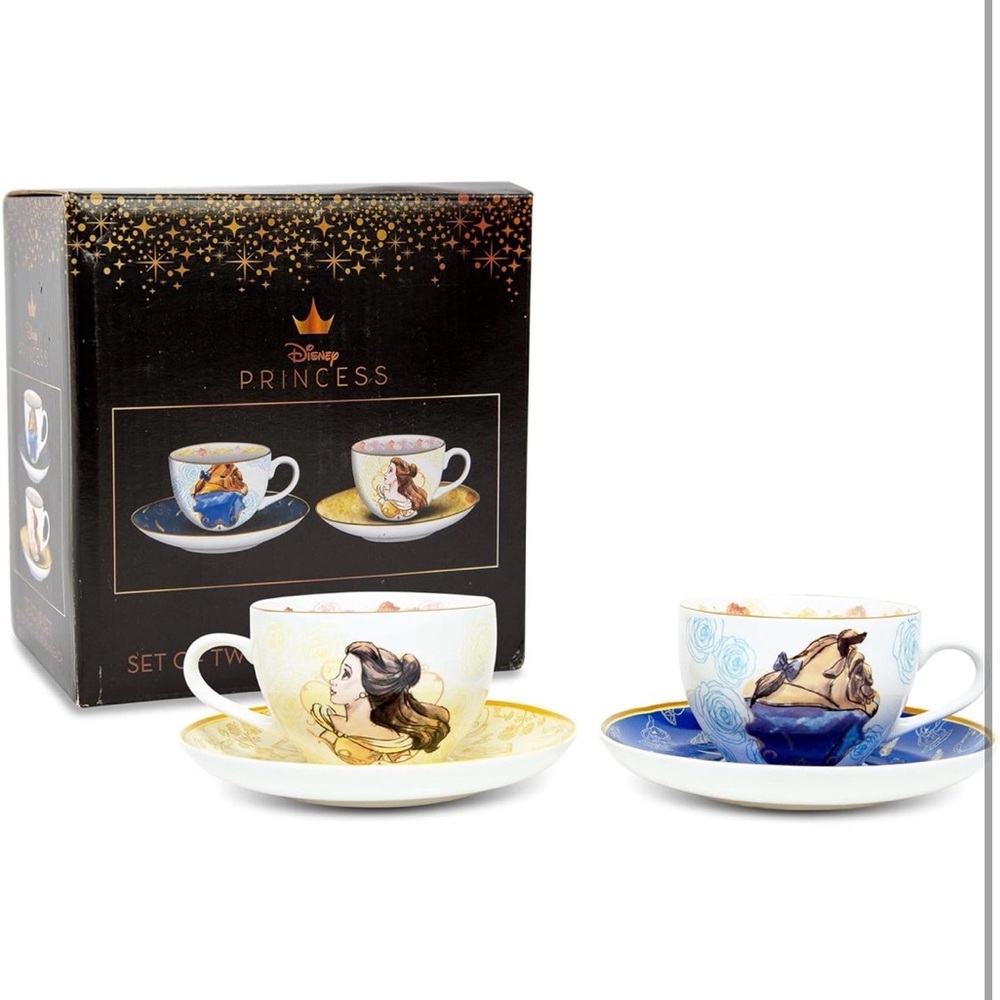 Disney Beauty and the Beast Bone China Teacup and Saucer set of 2